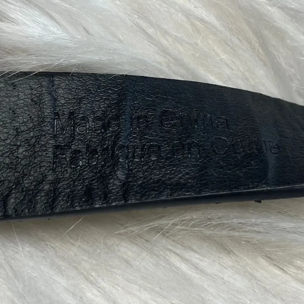 Deena & Ozzy MEOW Fashion Belt Black and Gold Small